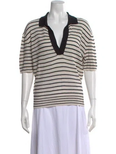 Pre-owned Barena Venezia Striped V-neck Polo W/ Tags