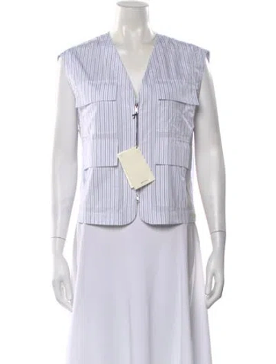 Pre-owned Barena Venezia Striped V-neck Top W/ Tags In Multi
