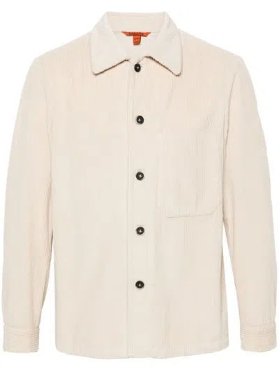 Barena Venezia Textured Cotton Shirt With Classic Collar And Button Closure In White