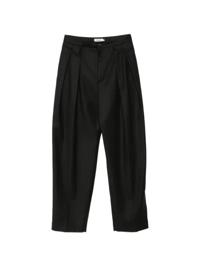 Barena Venezia Tommy Pleated Wide-leg Trousers In Black