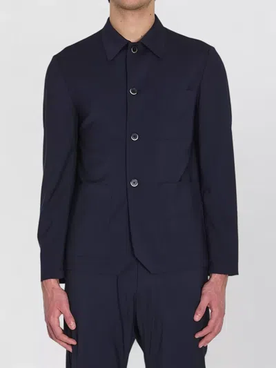 Barena Venezia Tropical Overshirt Regular Fit Wool Shirt In Blue