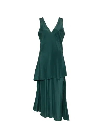 Barena Venezia V-neck Layered Dress In Green