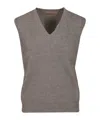 Barena Venezia V-neck Wool Sweater Vest In Gray