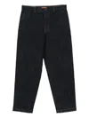 Barena Venezia Canasta Straight-leg Cotton-blend Trousers In Black