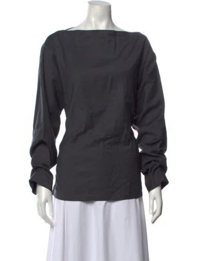 Pre-owned Barena Venezia Virgin Wool Bateau Neckline Top W/ Tags In Grey