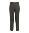 Barena Venezia Virgin Wool Check Tapered Trousers In Gray