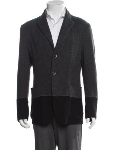 Pre-owned Barena Venezia Virgin Wool Colorblock Pattern Peacoat In Gray