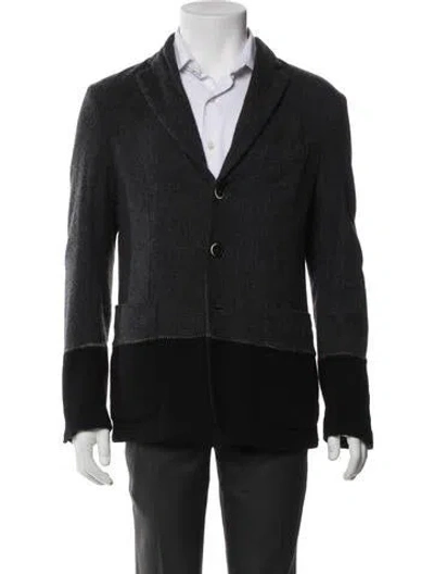 Pre-owned Barena Venezia Virgin Wool Colorblock Pattern Peacoat In Multi