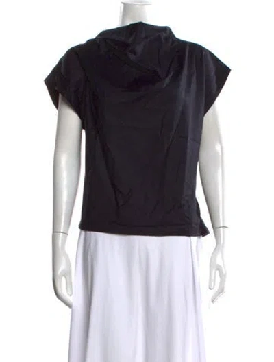 Pre-owned Barena Venezia Virgin Wool Cowl Neck Top W/ Tags In Black