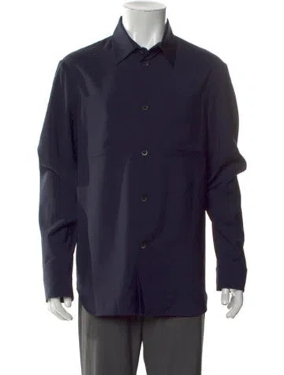 Pre-owned Barena Venezia Virgin Wool Long Sleeve Shirt In Blue