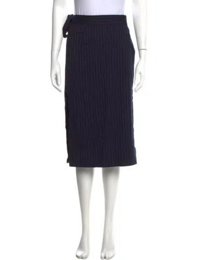 Pre-owned Barena Venezia Virgin Wool Midi Length Skirt W/ Tags In Blue