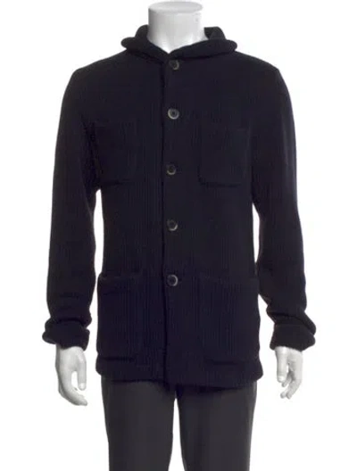 Pre-owned Barena Venezia Virgin Wool Open Front Cardigan In Blue