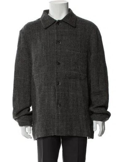 Pre-owned Barena Venezia Virgin Wool Plaid Print Utility Jacket In Multi