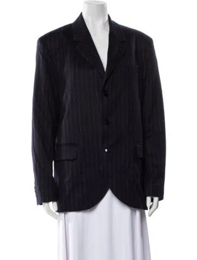 Pre-owned Barena Venezia Virgin Wool Striped Sport Coat In Blue
