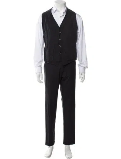 Pre-owned Barena Venezia Virgin Wool Two-piece Suit Vest In Black