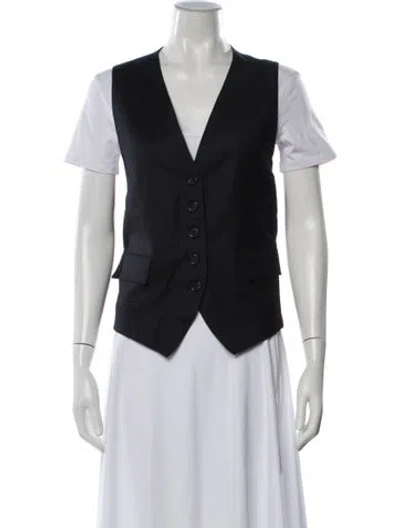 Pre-owned Barena Venezia Virgin Wool Vest W/ Tags In Black/blue