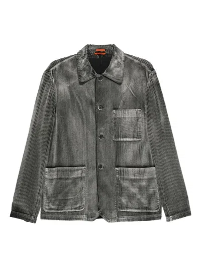 Barena Venezia Visal Osal Corduroy Pocket Overshirt In Gray