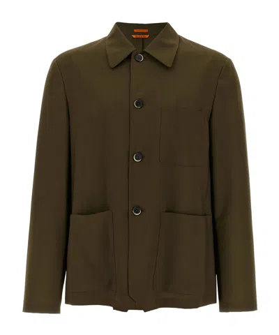 BARENA VENEZIA BUTTON-CUFFED WOOL OVERSHIRT