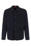 Barena Venezia Virgin Wool-blend Gabardine Overshirt In Blue
