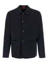Barena Venezia Virgin Wool-blend Gabardine Overshirt In Blue