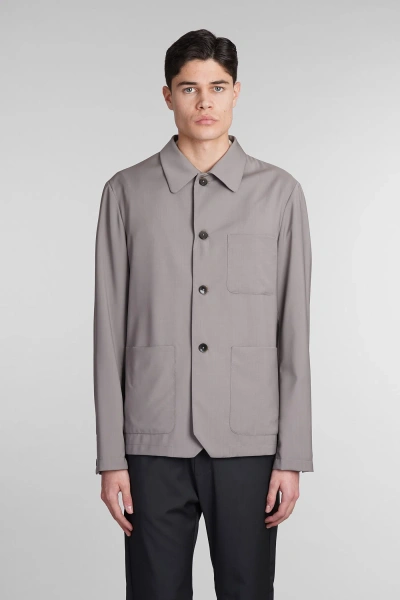 Barena Venezia Visal Shirt In Grey Wool In Tortora