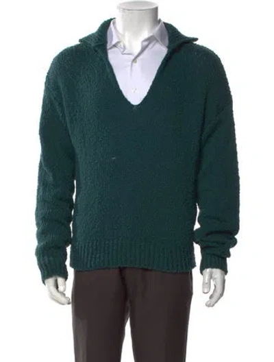 Pre-owned Barena Venezia V-neck Long Sleeve Pullover In Green