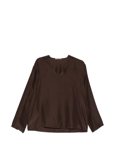 Barena Venezia V-neck Long-sleeve Top In Brown