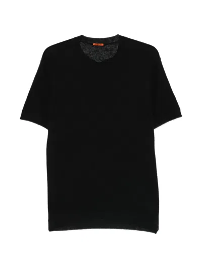 Barena Venezia V-neck Rib Knit T-shirt In Black