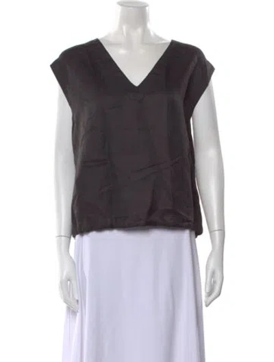 Pre-owned Barena Venezia V-neck Short Sleeve Top W/ Tags In Black