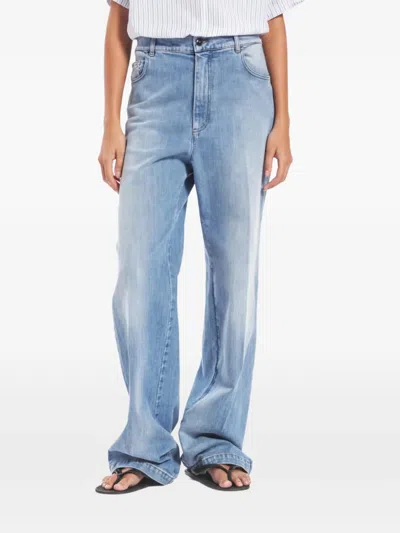 Barena Venezia Washed-denim Pressed-crease Jeans In Blue