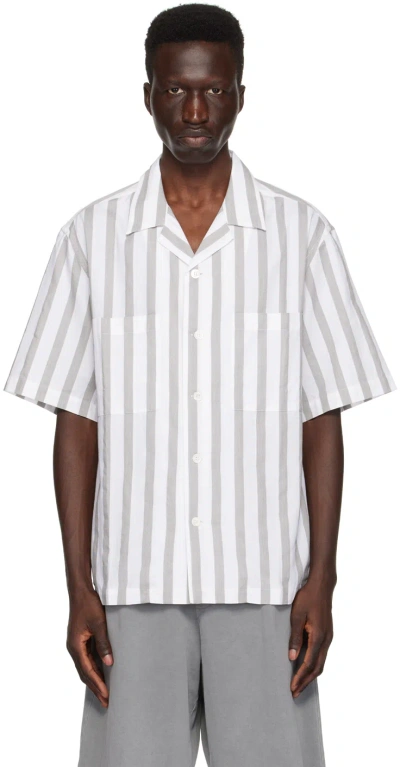 Barena Venezia White & Grey Camicia Solana Shirt In Uni