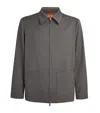 Barena Venezia Wool-blend Zip-up Overshirt In Gray