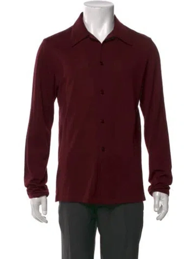 Pre-owned Barena Venezia Wool Collar Pullover In Burgundy
