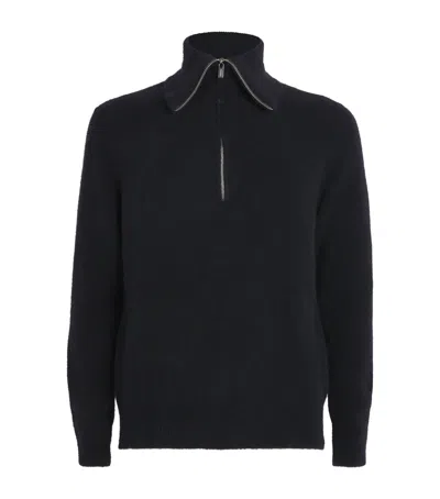 Barena Venezia Wool Quarter-zip Sweater In Blue