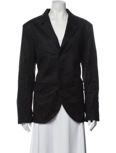 Pre-owned Barena Venezia Wool Striped Blazer W/ Tags In Black