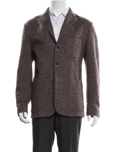 Pre-owned Barena Venezia Wool Tweed Pattern Jacket In Brown