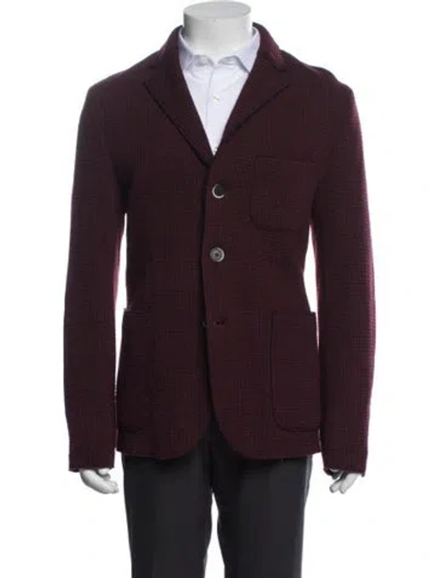 Pre-owned Barena Venezia Wool Tweed Pattern Sport Coat In Red