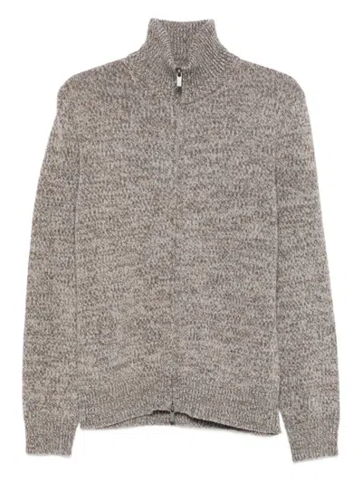Barena Venezia Zip-fastening Sweater In Gray