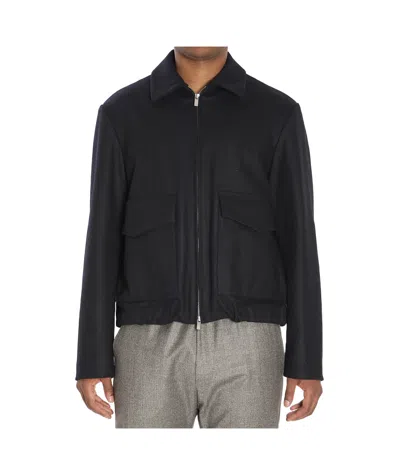 Barena Venezia Zippered Long Sleeve Casual Jacket In Black