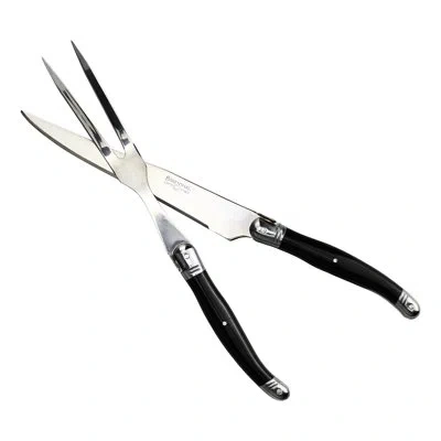 Barenthal Laguiole Inspired 18/10 Stainless Steel With Natural Wood Handles 2 Piece Carving Set In Black