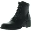 Baretraps Allister Womens Faux Leather Casual Combat & Lace-up Boots In Black