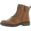 Shop Baretraps Amysue Womens Faux Leather Heels Combat & Lace-up Boots In Green