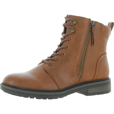 Baretraps Amysue Womens Faux Leather Heels Combat & Lace-up Boots In Green