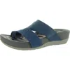 Baretraps Andred Womens Faux Leather Casual Wedge Sandals In Blue