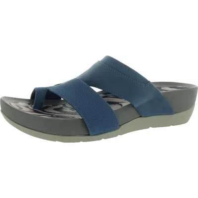 Baretraps Andred Womens Faux Leather Casual Wedge Sandals In Blue