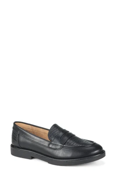 Baretraps Calli Croc Embossed Faux Leather Loafer In Black