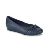 Baretraps Chainey Womens Ruffled Manmade Ballet Flats In Blue