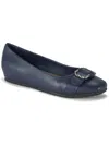 Baretraps Colette Womens Buckle Faux Leather Ballet Flats In Midnight