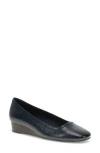 Baretraps Covette Womens Faux Leather Slip-on Ballet Flats In Dark Navy