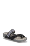 Baretraps Deserae Womens Faux Leather Slip On Sport Sandals In Dark Grey